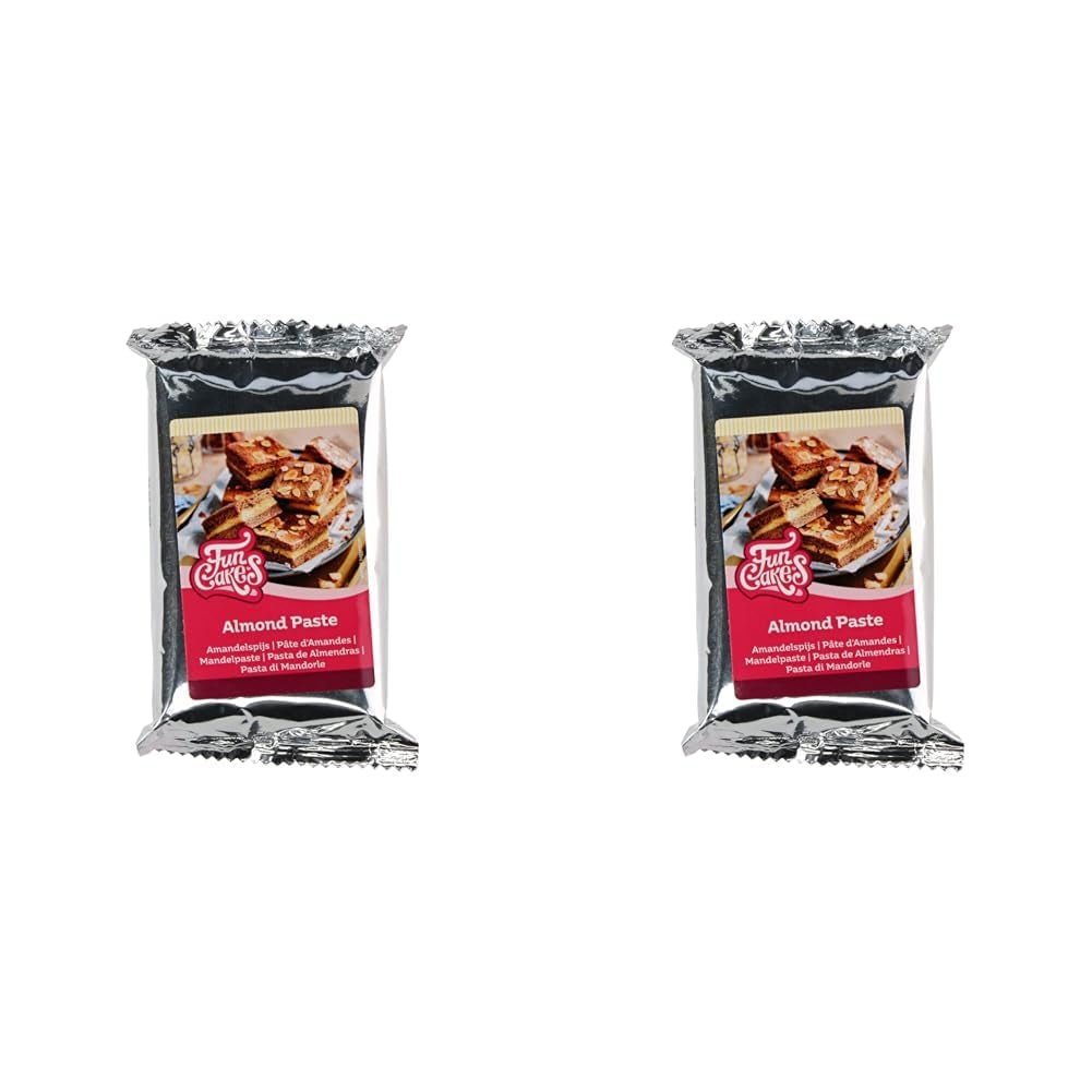 Mandlová pasta FunCakes (1:1): Lahodná chuť, jemná textura, snadno se roztírá, mandlová pasta, ideální na dorty a sušenky. Halal a bez lepku. 250 g (balení 2 ks) Naty Shop cukrová pasta 250 gramů (balení 2 ks)