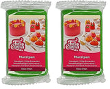 FunCakes Mandlová cukrová pasta (holandský marcipán) Grass Green: Snadné použití a hladká, ideální pro zdobení dortů, halal, košer a bezlepková pasta 250 g (2 balení) Naty Shop Grass Green Cukrová pasta 250 G (2 balení)