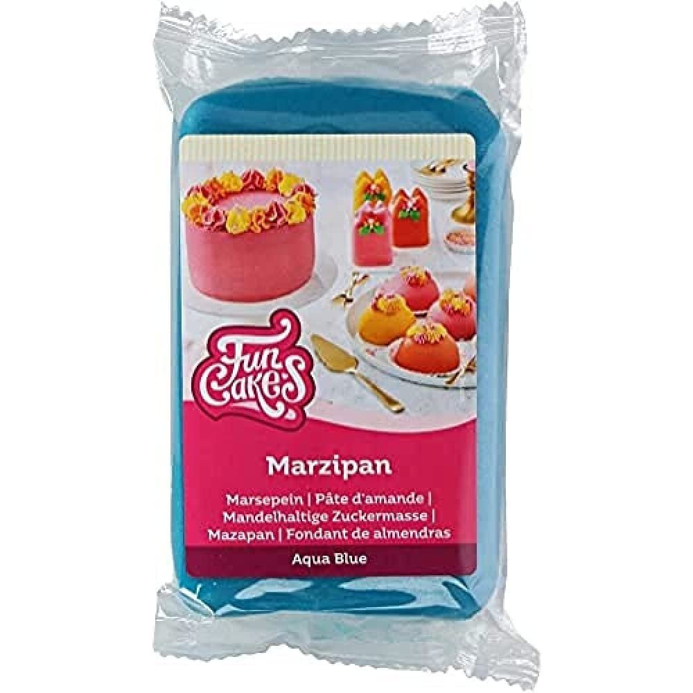 FunCakes Mandlová cukrová pasta (holandský marcipán) Aqua Blue: Snadné použití a hladká, ideální pro zdobení dortů, Halal, Košer a bezlepková pasta 250 g (2 balení) Cukrová pasta Naty Shop 250 G (1 balení) marcipán
