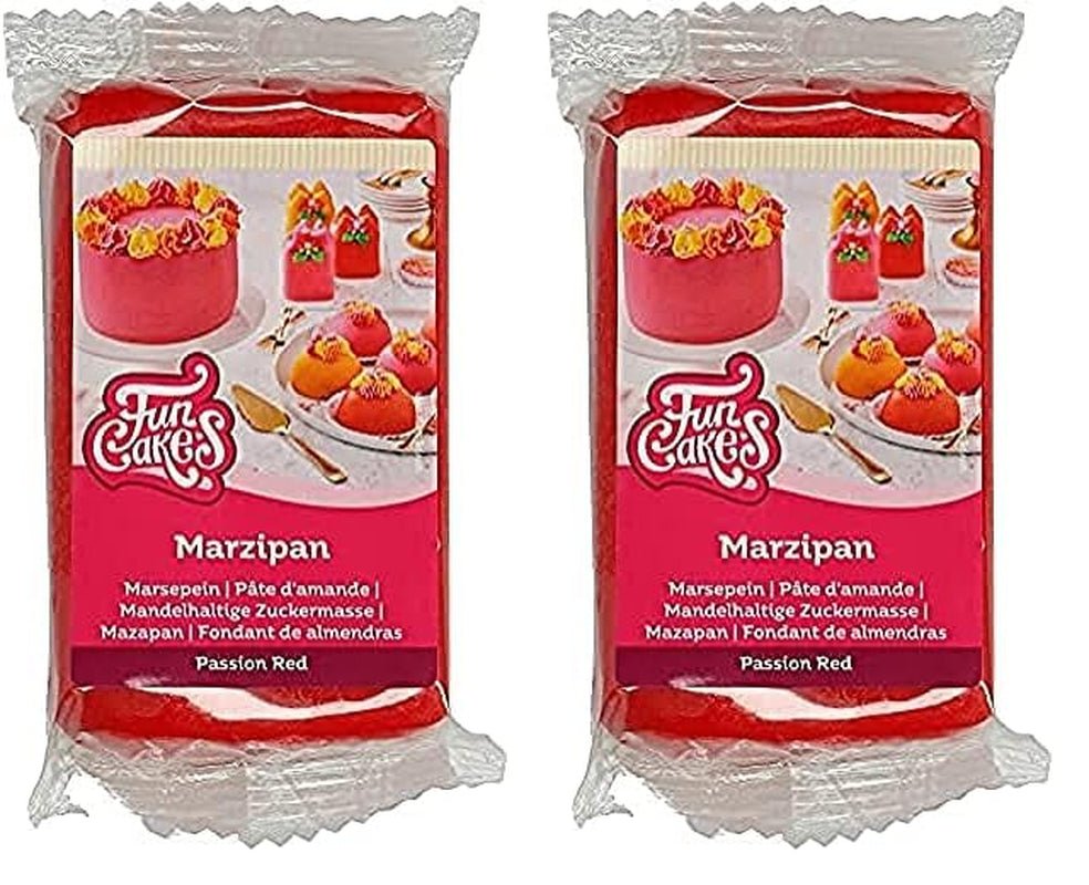 FunCakes Mandlová cukrová pasta (holandský marcipán) Passion Red: snadné použití a hladká, ideální pro zdobení dortů, halal, košer a bez lepku. 250 g. (balení 2 ks) Naty Shop cukrová pasta 250 G (balení 2 ks)