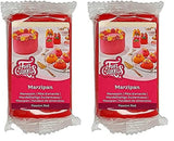 FunCakes Mandlová cukrová pasta (holandský marcipán) Passion Red: snadné použití a hladká, ideální pro zdobení dortů, halal, košer a bez lepku. 250 g. (balení 2 ks) Naty Shop cukrová pasta 250 G (balení 2 ks)