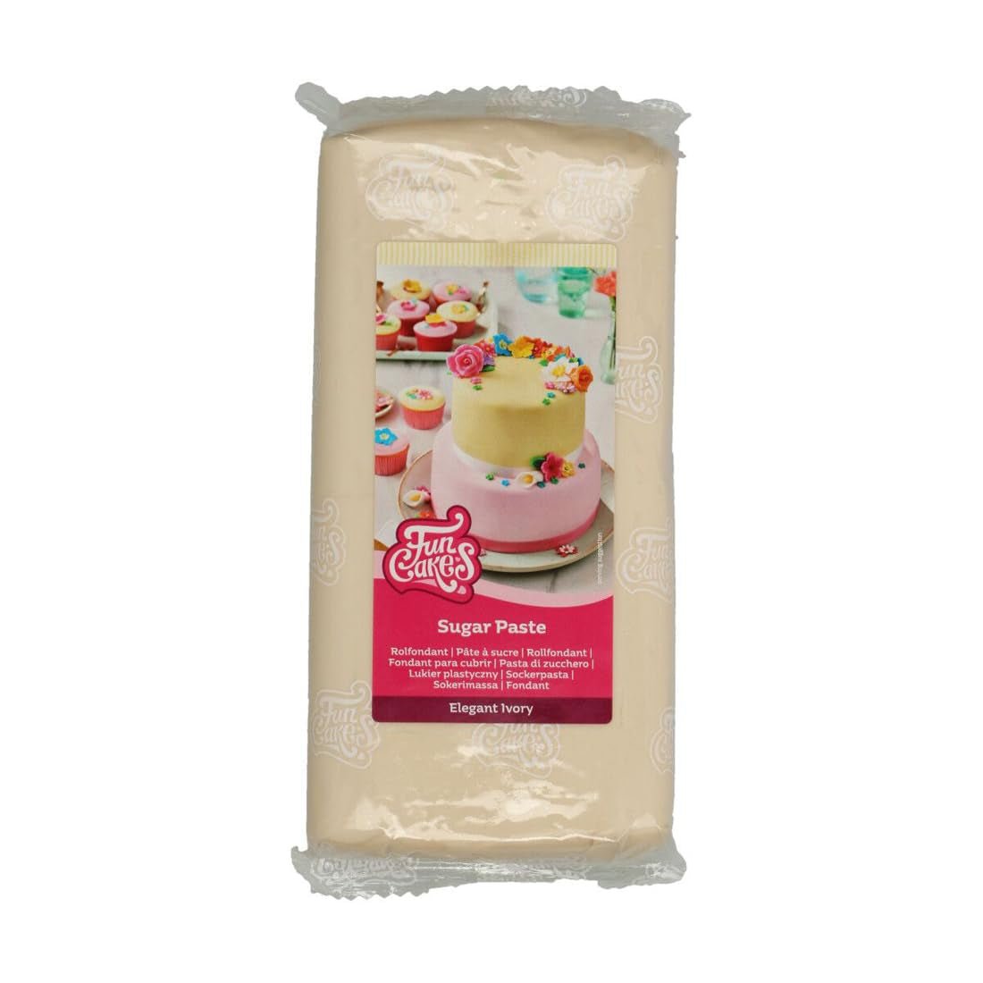 FunCakes Roll Fondant Elegant Ivory: Snadno se používá, hladký, pružný, měkký a poddajný, ideální pro zdobení dortů, halal, košer a bez lepku. 1 kg cukrové pasty Naty Shop Default Title