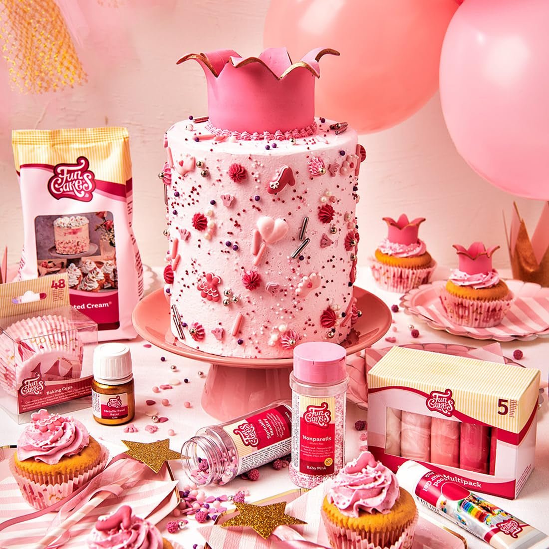 FunCakes Roll Fondant Hot Pink: Snadné použití, hladký, pružný, měkký a poddajný, ideální pro zdobení dortů. Bez lepku. 1 kg cukrové pasty Naty Shop