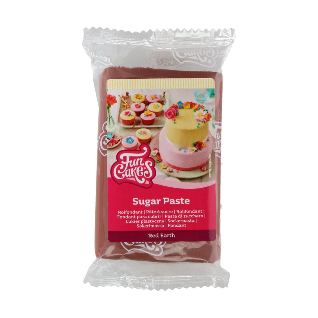 FunCakes rolkový fondant Red Earth, snadné použití, hladký, pružný, měkký a pružný, ideální pro zdobení dortů, halal, košer a bez lepku, 250g balení 1 Naty Shop Výchozí název Cukrová pasta