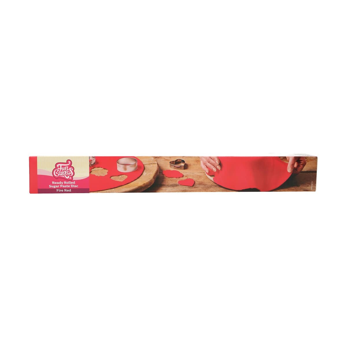 FunCakes Rolled Roll Fondant Disc Raven Black: Lahodná vanilková příchuť, 430 g & Rolled Roll Fondant Disc Fire Red: Lahodná vanilková příchuť, již svinutá, Snadné použití, 430 g Naty Shop Cukrová pasta