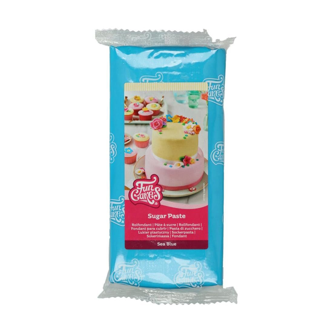 FunCakes Sea Blue Rolled Fondant: Snadné použití, hladký, pružný, měkký a poddajný, ideální pro zdobení dortů, halal, košer a bez lepku. 1 kg cukrové pasty Naty Shop Default Title