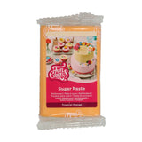 FunCakes Tropický pomerančový laminovaný fondán: Snadné použití, hladký, pružný, měkký a ohýbatelný, ideální pro zdobení dortů, Halal, košer a bez lepku, 250 g Naty Shop Výchozí název Cukrová pasta