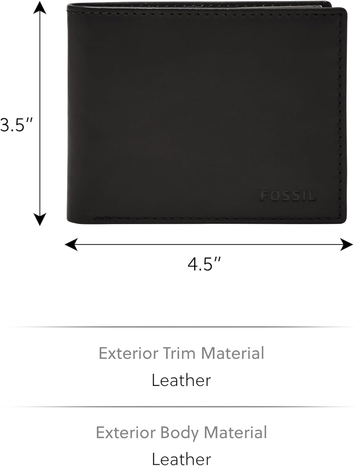 Fossil Derrick RFID Blocking Kožený Bifold Pasový držák pro muže s odnímatelným držákem na karty Pánská peněženka Naty Shop