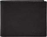 Fossil Derrick RFID Blocking Kožený Bifold Pasový držák pro muže s odnímatelným držákem na karty Pánská peněženka Naty Shop Černá