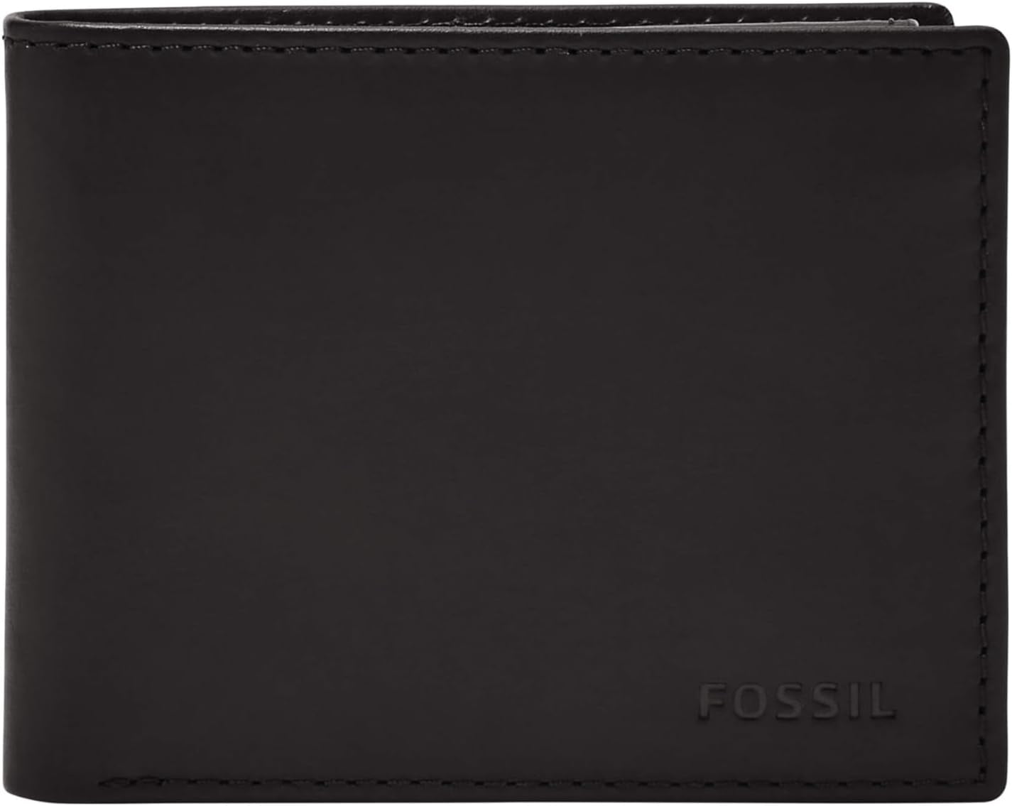 Fossil Derrick RFID Blocking Kožený Bifold Pasový držák pro muže s odnímatelným držákem na karty Pánská peněženka Naty Shop Černá