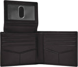 Fossil Derrick RFID Blocking Kožený Bifold Pasový držák pro muže s odnímatelným držákem na karty Pánská peněženka Naty Shop