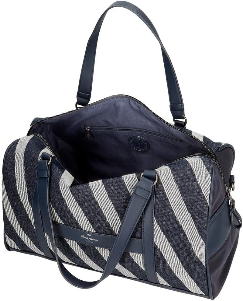 Cestovní taška Pepe Jeans Celine, modrá, 40 x 25 x 20 cm, polyester, s detaily z umělé kůže, 20 l, od Joumma Bags, modrá, cestovní taška Zavazadla a cestovní vybavení Naty Shop