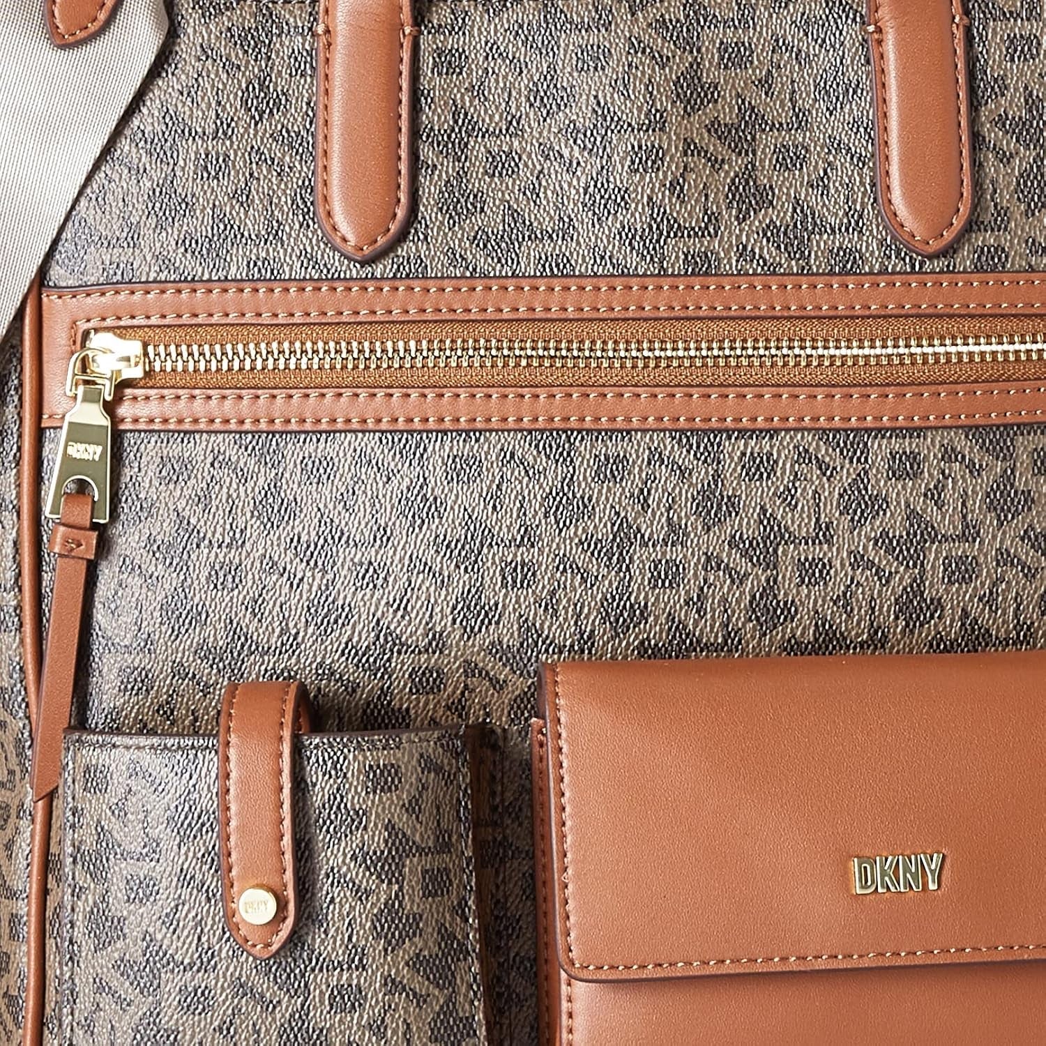 Dámská kabelka DKNY Zyon Messenger, mocha/karamelová, dámské tašky jedné velikosti Naty Shop