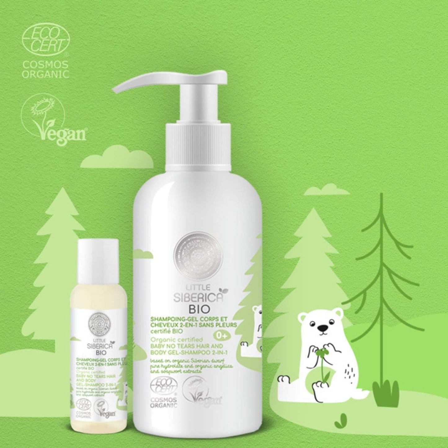 Sprchový gel - Šampon bez zápachu Corps et Cheveux certifié BIO 250 ml Děti - Koupel a péče o pleť Naty Shop