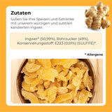 Kandovaný zázvor v kusech 1 kg | Dehydrované sušené ovoce Glazované plátky zázvoru | Nakrájený kandovaný zázvor | Slazené sušené listy | IDEÁLNÍ pro recepty | Vegetariáni a vegani. Dehydrované produkty Naty Shop