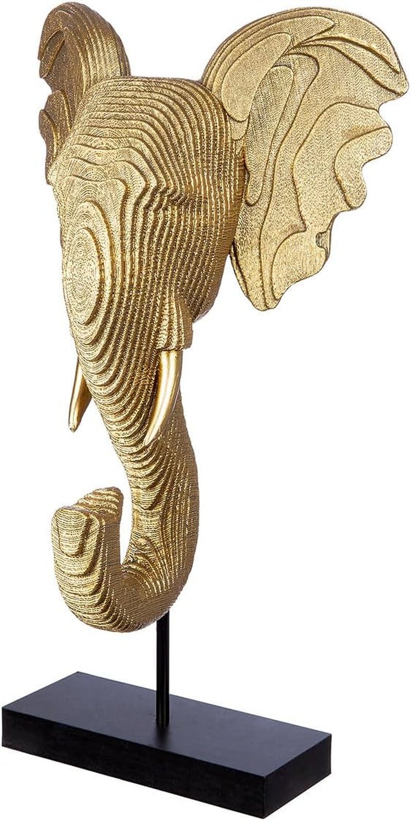GILDE Deko große Figur Skulptur XXL - stříbrná dekorativní plastika z hliníku barva: stříbrná - dekorace obývacího pokoje dárek k výročí výška 114 cm Sošky a plastiky Naty Shop Zlatá, černá Výška 46 cm