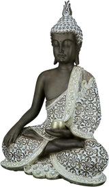 GILDE Dekorativní plastika Sedící Buddha - Meditace - hnědá/bílá - Výška 29 cm Sošky a plastiky Naty Shop Hnědá Výška 35 cm