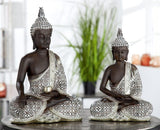 GILDE Dekorativní socha Sedící Buddha - Meditace - hnědá/bílá - Výška 29 cm Sošky a plastiky Naty Shop