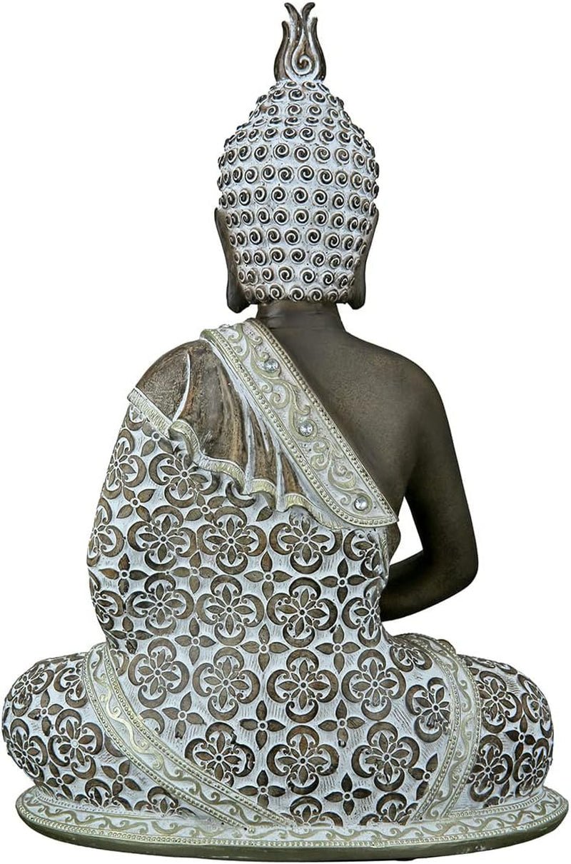 GILDE Dekorativní socha Sedící Buddha - Meditace - hnědá/bílá - Výška 29 cm Sošky a plastiky Naty Shop