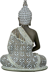 GILDE Dekorativní socha Sedící Buddha - Meditace - hnědá/bílá - Výška 29 cm Sošky a plastiky Naty Shop