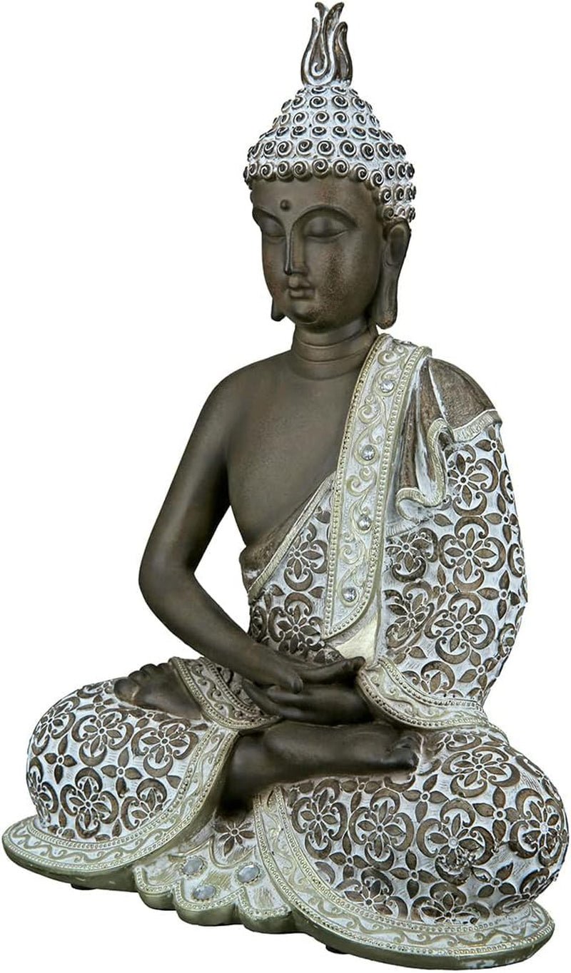 GILDE Dekorativní plastika Sedící Buddha - Meditace - hnědá/bílá - Výška 29 cm Sošky a plastiky Naty Shop Hnědá Výška 29 cm