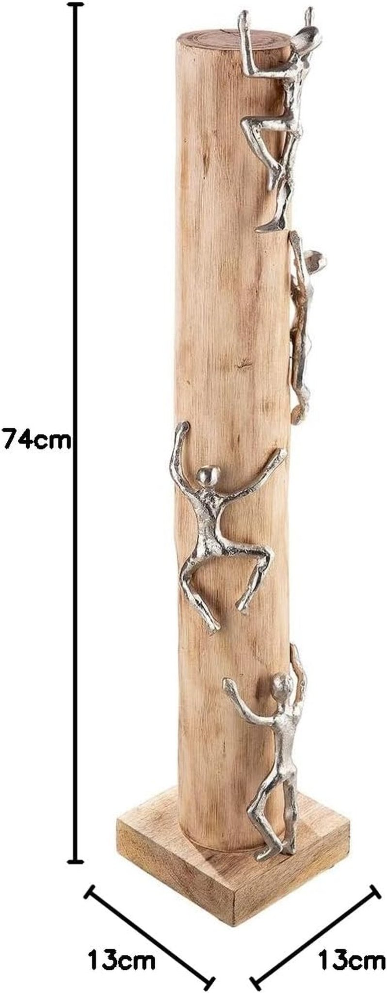 GILDE Dekorativní plastika postava XL - vysoká Hliník, barevné přírodní dřevo - Výška 74 cm Sošky a plastiky Naty Shop