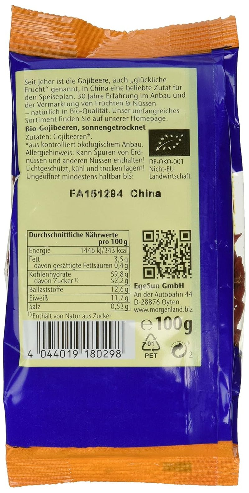Goji bobule 100g bio sušené ovoce, 1 balení (1 x 100g) Dehydrované produkty Můj obchod