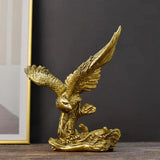 Ozdoby z pryskyřice zlatého orla Socha, socha zlatého orla Moderní figurka do domácnosti Dekor Dekorace na plochu (Zlatá 1) Sošky a sochy Naty Shop Gold 2