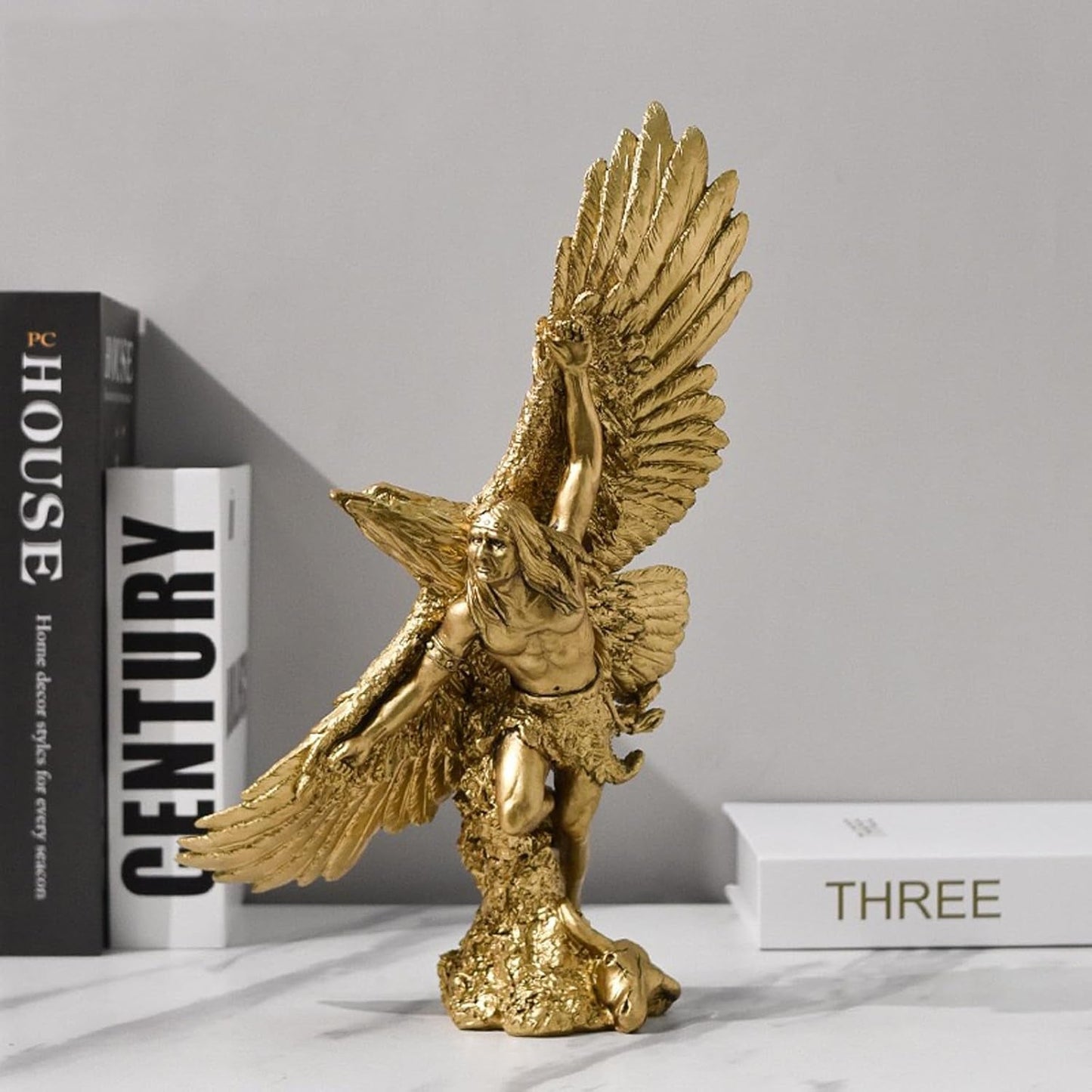 Ozdoby z pryskyřice zlatého orla Socha, socha zlatého orla Moderní figurka do domácnosti Dekor Dekorace na plochu (Zlatá 1) Sošky a sochy Naty Shop Gold 3