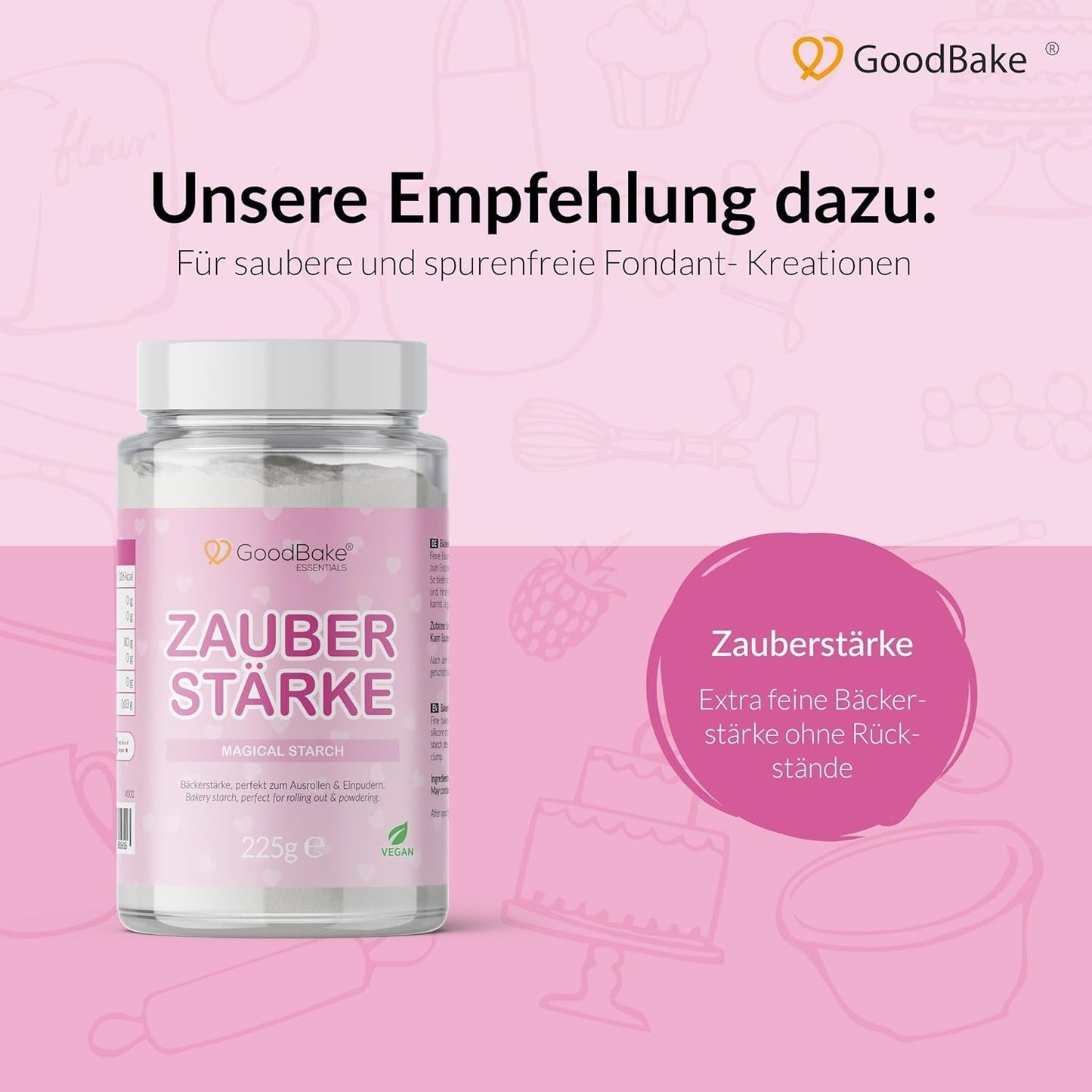 GoodBake černý fondán 500g, rolovaný fondán na potahování, tvarování, zdobení dortů, figurek, cukrových květin a další, bez palmového oleje, vegan, bez lepku Cukrová pasta Naty Shop