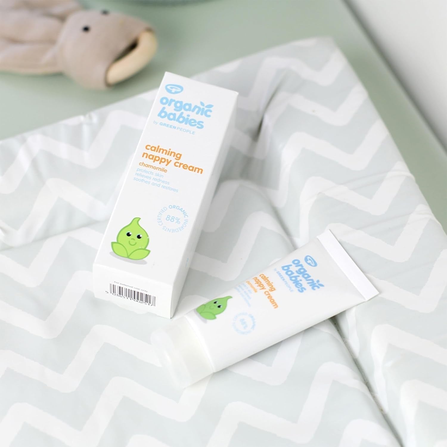 Green People - Organický zklidňující dětský plenkový krém - Přírodní a organický oxid zinečnatý - Ekzémový - Bez parabenů, 50 ml Děti - Koupel a péče o pleť Naty Shop