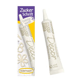 Günthart BackDecor 25g BÍLÁ cukrová písmena pro jakýkoli dezert v barvě bílého cukru pro krásná písmena a vzory, 1 balení (25g) Naty Shop Cukrová pasta Medium Bílá cukrová písmena