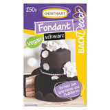 Günthart BackDecor 250 Zelený fondant 100% veganský palmový olej Bez roztržení Odolný k pokrytí dortů a pečiva Vhodné pro modelování 1 balení (1 x 250 g) Naty Shop Cukrová pasta 250 G (1 balení) Černá