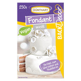 Günthart BackDecor 250 zelený fondant 100% veganský palmový olej odolný proti roztržení na potahování dortů a pečiva Vhodné pro modelování 1 balení (1 x 250 g) Naty Shop cukrová pasta 250 g (1 balení) bílá