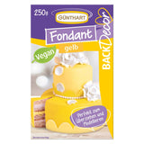 Günthart BackDecor 250 Zelený fondán 100% veganský palmový olej Bez roztržení Odolný k pokrytí dortů a pečiva Vhodné pro modelování 1 balení (1 x 250 g) Naty Shop Cukrová pasta 250 G (1 balení) Žlutá