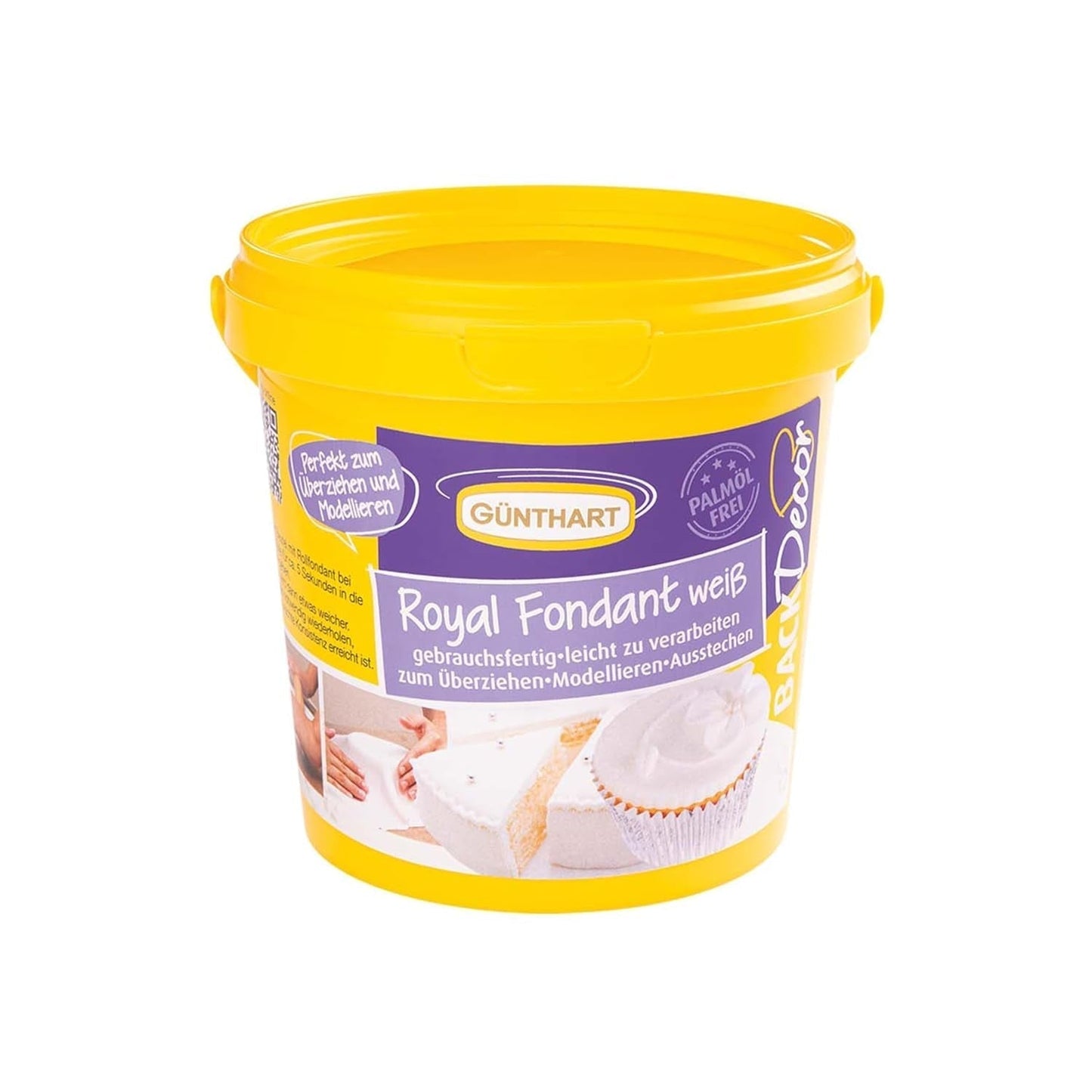 Günthart BackDecor 800g bílý fondán Bílá dekorativní tabulka na potahování, polevu nebo modelování, bez palmového oleje, připravená k použití a snadná práce s cukrovou pastou Naty Shop Výchozí název