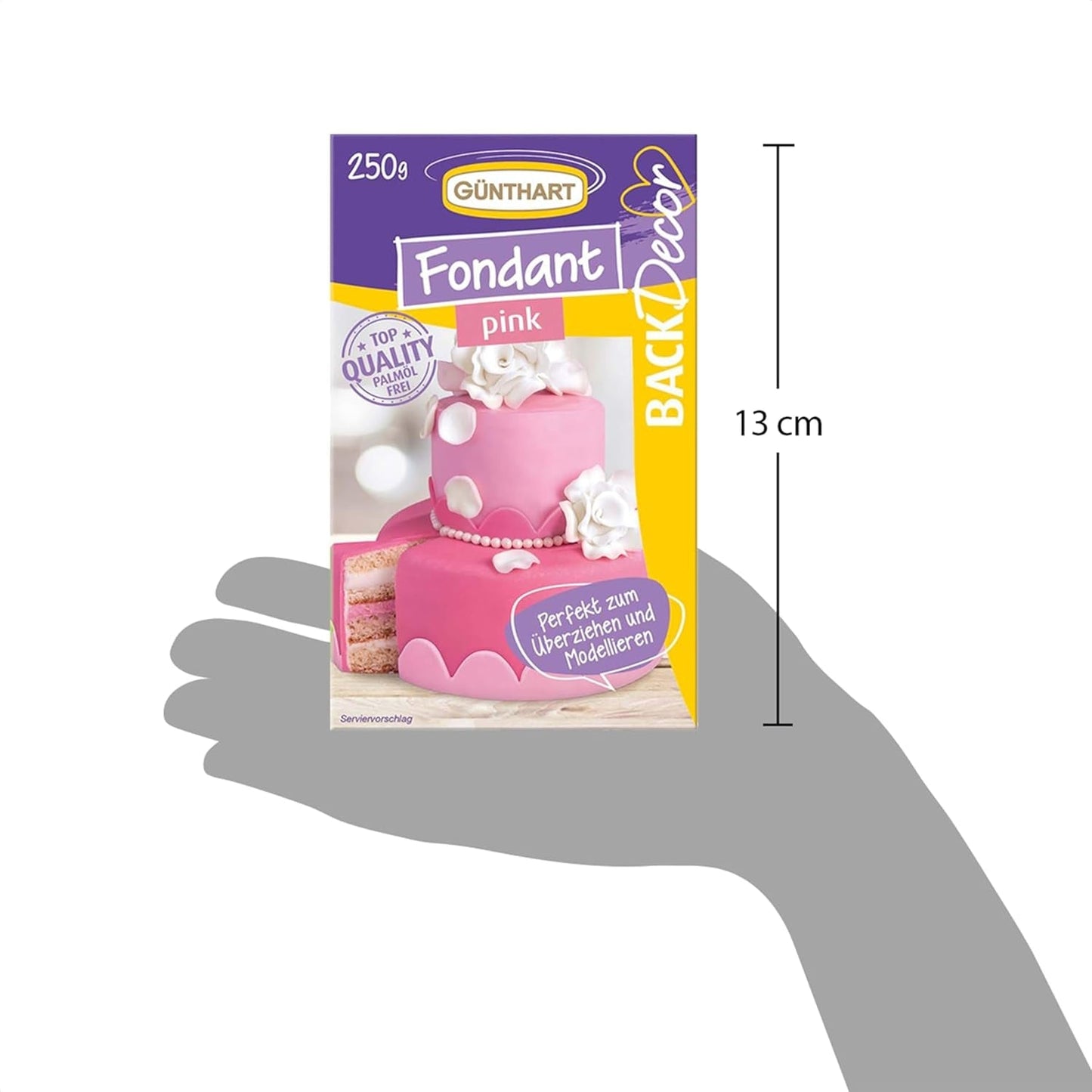 Günthart BackDecor fondant růžový | špičková kvalita | připraveno k použití | bez palmového oleje | odolný proti roztržení | pro potahování dortů a pečiva | vhodné pro modelování | balení 2 ks (1 x 250 g) cukrové pasty Naty Shop