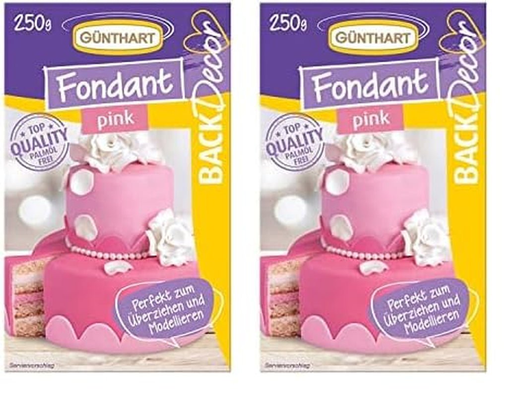 Günthart BackDecor fondant růžový | špičková kvalita | připraveno k použití | bez palmového oleje | odolný proti roztržení | pro potahování dortů a pečiva | vhodné pro modelování | balení 2 ks (1 x 250 g) Naty Shop Sugar Paste Pink 250 G (balení 2 ks)