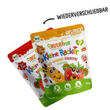Bio ovocné přesnídávky pro děti: 6x15g bio lyofilizované jahody - mrazem sušené ovoce - sušené ovoce - malí darebáci od NutriPur Dehydrované produkty Naty Shop