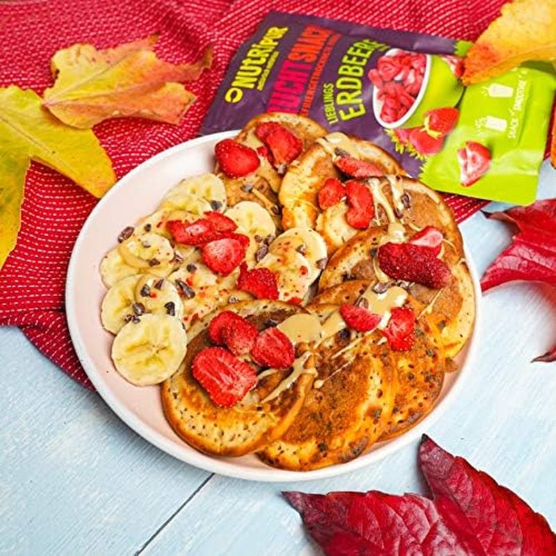 Bio ovocné přesnídávky pro děti: 6x15g bio lyofilizované jahody - mrazem sušené ovoce - sušené ovoce - malí darebáci od NutriPur Dehydrované produkty Naty Shop