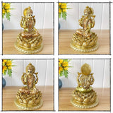 Hinduistická bohyně Laxmi Lotosová socha - Socha indického boha Lorda Lakshmi Puja - Indie Murti Idol Figurky Pooja Předmět Diwali Dárky Sošky a plastiky Naty Shop