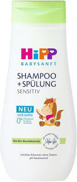 HiPP Dětský šampon + jemný kondicionér, balení 6 ks (6 x 200 ml) Děti - Koupel a péče o pleť Naty Shop Výchozí název