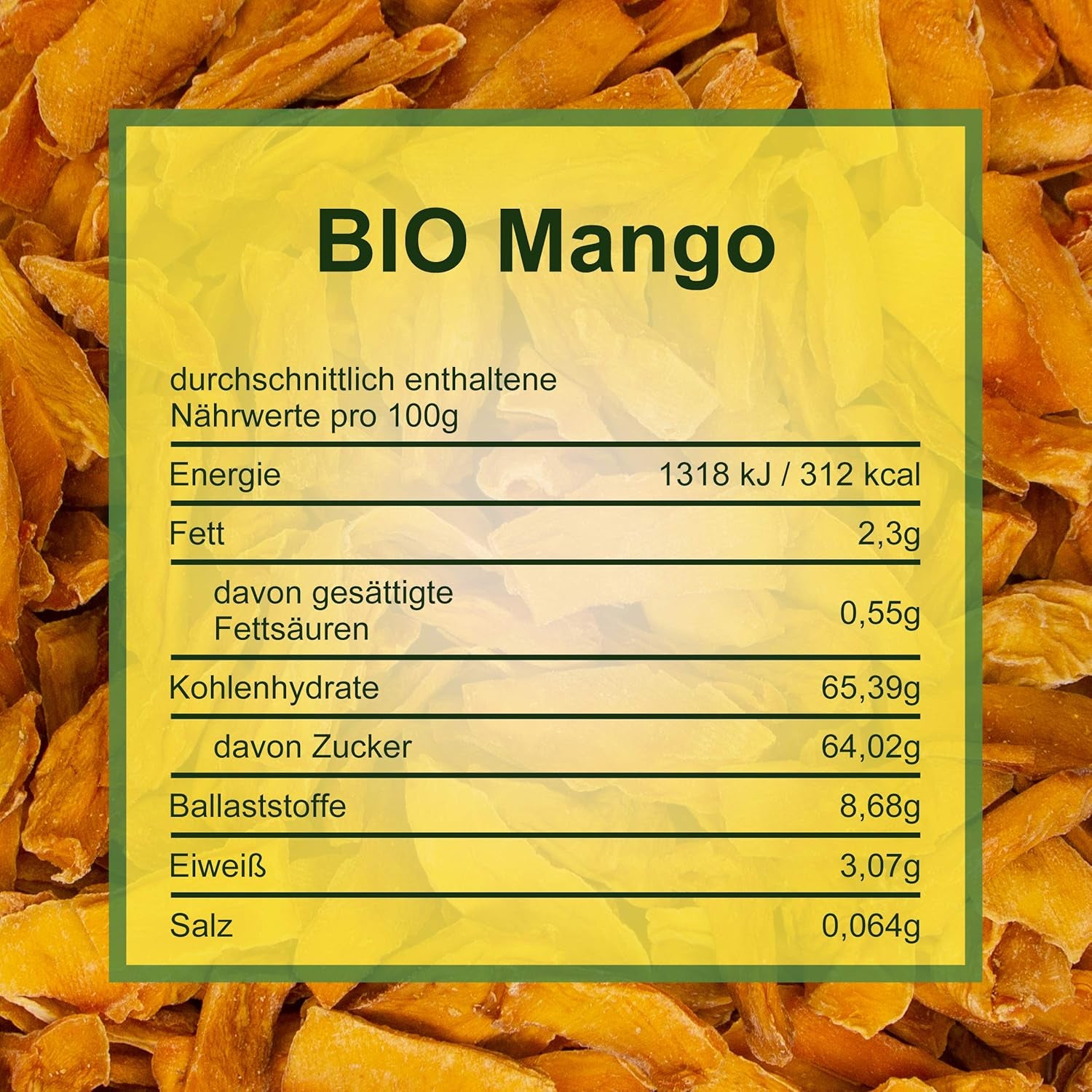 Howa sušené mango - sušené ovoce v bio kvalitě, přírodní a nesířené - ideální na vaření, pečení nebo jako zdravá svačina - plátky manga - bez cukru - 1000 g Naty Shop dehydratované produkty