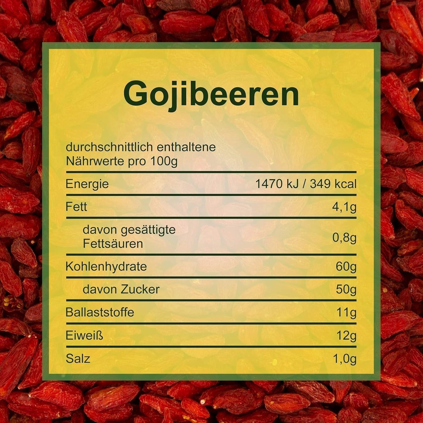 Howa Premium Goji Berries 1 KG suché - neupravené, přírodní - superpotravina z Asie - ideální na vaření, pečení nebo jako zdravá svačina - Goji bobule 1000 g Dehydrované produkty Naty Shop