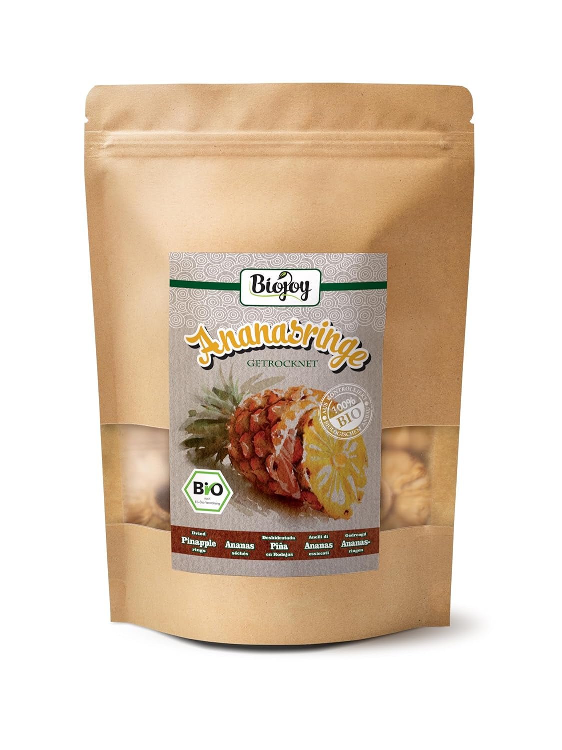 Biojoy BIO ananasové kroužky, sušené (1 kg), nesířené Naty Shop dehydratované produkty 250 G