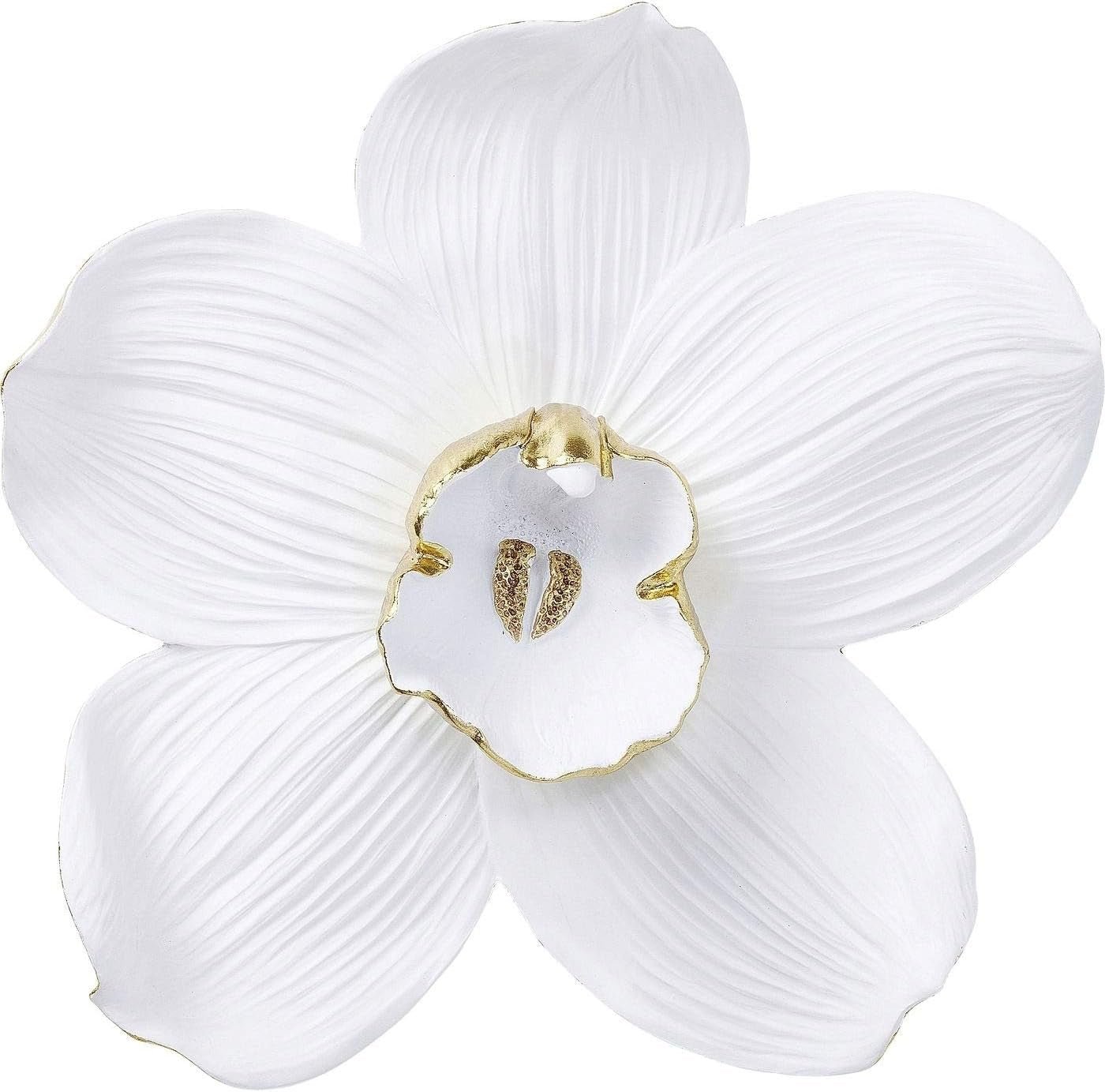 Kare Designová nástěnná dekorace Orchidej, bílá, XL, nástěnná dekorace, vzhled květu orchideje, ruční práce, 25x24x7 cm (v/š/h) Sošky a plastiky Naty Shop Bílá 51L X 2B Cm