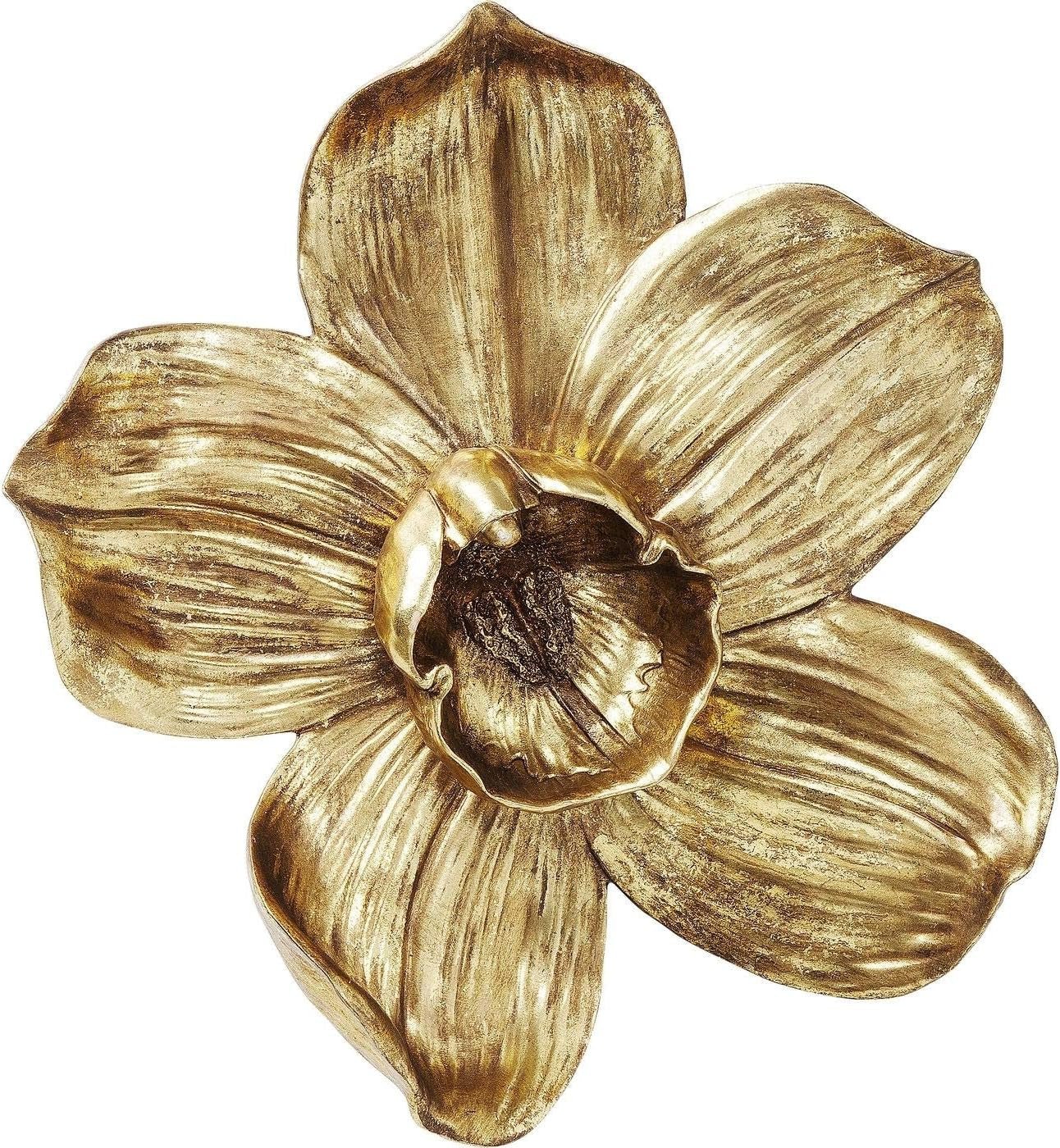 Kare Designová nástěnná dekorace Orchidej, bílá, XL, nástěnná dekorace, vzhled květu orchideje, ruční práce, 25x24x7 cm (v/š/h) Sošky a plastiky Naty Shop Gold 40L X 3B Cm