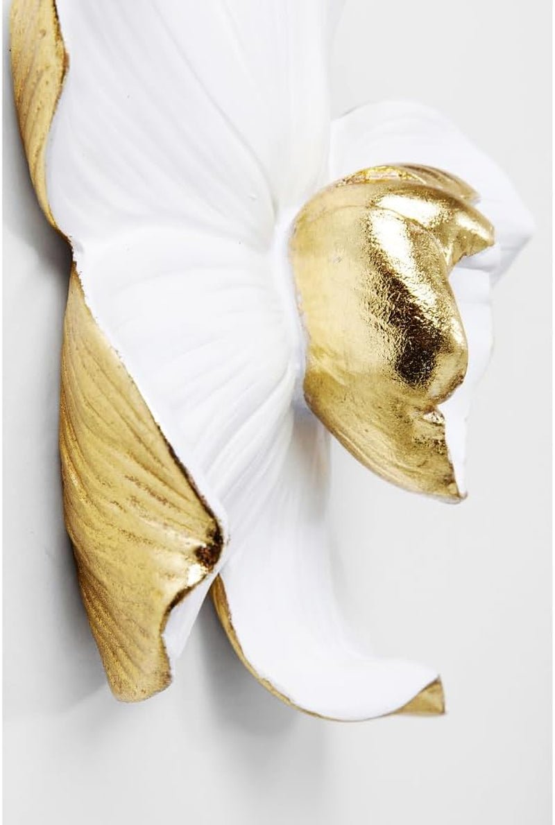 Kare Designová nástěnná dekorace Orchidej, bílá, XL, nástěnná dekorace, vzhled květu orchideje, ruční práce, 25x24x7 cm (v/š/h) Sošky a plastiky Naty Shop