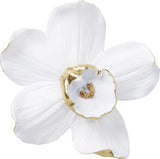 Kare Designová nástěnná dekorace Orchidej, bílá, XL, nástěnná dekorace, vzhled květu orchideje, ruční práce, 25x24x7 cm (v/š/h) Sošky a plastiky Naty Shop Bílá 23L X 5B Cm