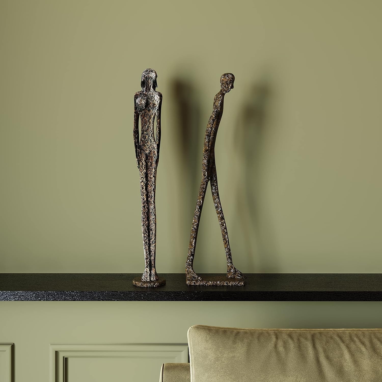 Kare Design Dekorativní předmět Umění Lady Bronz Dekorativní figurka Pryskyřice Starožitný vzhled Socha Dekor Umělecký předmět Doplňky 78x13,5x13,5cm Sošky a plastiky Naty Shop